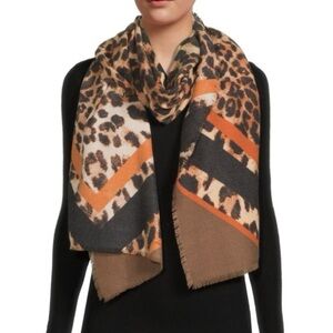 NWT Vince Camuto Chevron Leopard Super Soft Wrap - Luxurious Timeless Scarf